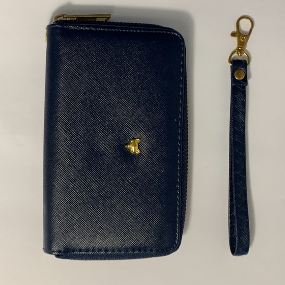 Navy Wristlet with Gold Detailing - Picture 2 of 3